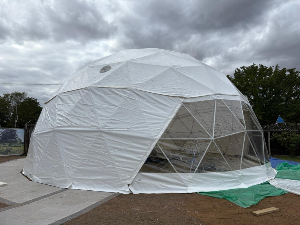 The Dome's cover going on