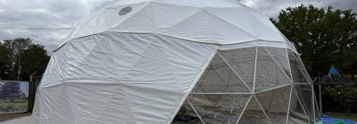 The Dome's cover going on