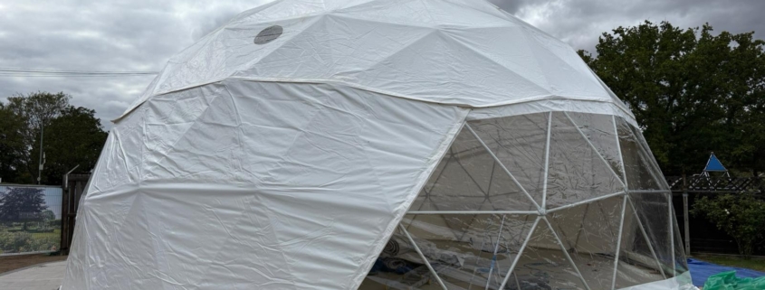The Dome's cover going on
