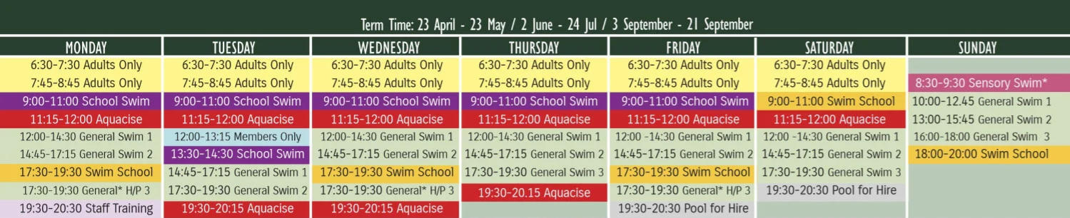 2025 Term Time Timetable